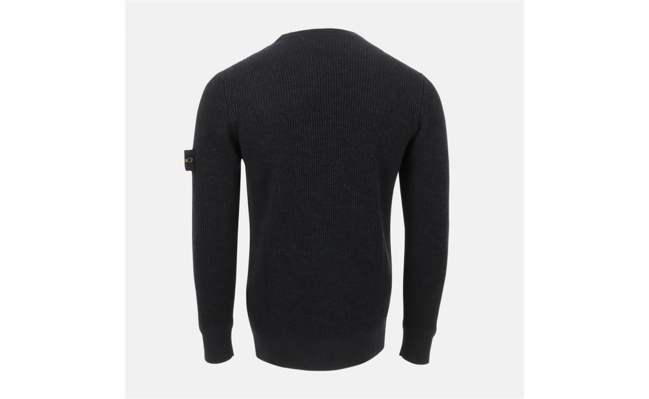LOGO RIBBED-KNIT WOOL SWEATER