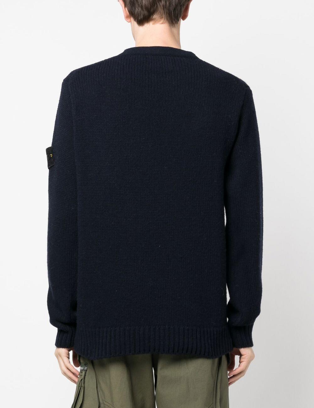 Compass-motif wool-blend jumper
