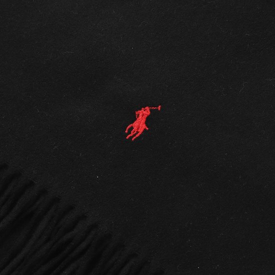 Pony logo embroidered wool scarf 