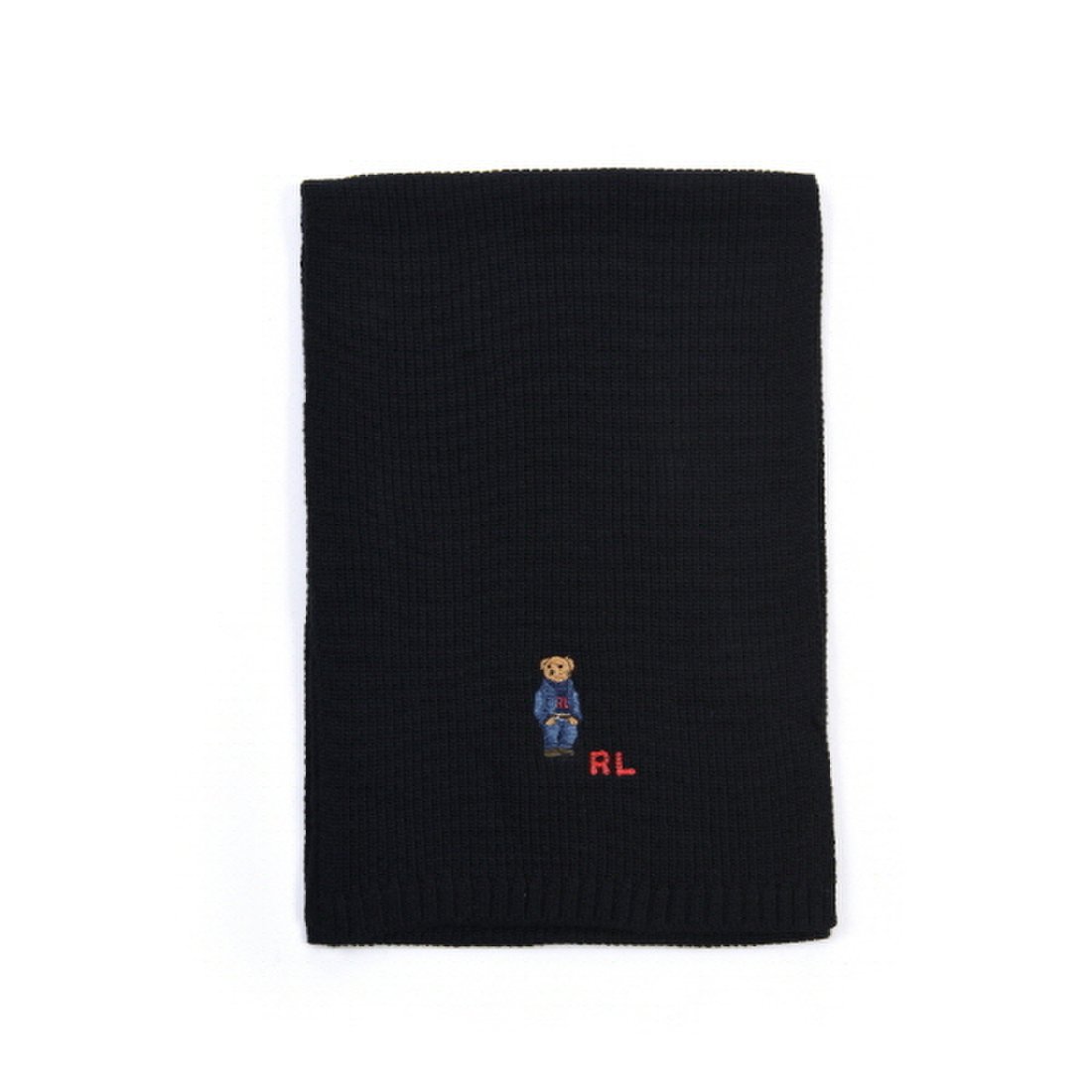 Denim Jean Bear Embroidery Wool Muffler 