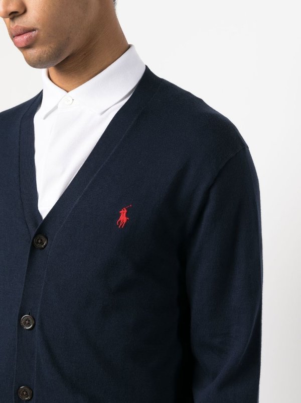 Pony Logo Embroidered Cardigan 