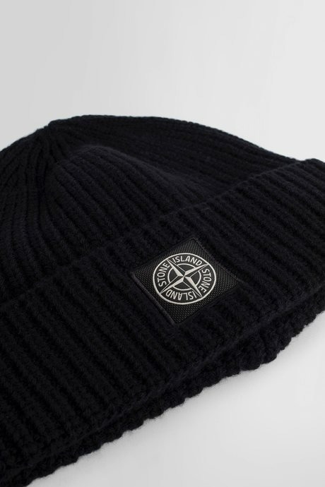 Logo patch wool beanie ( Black) 