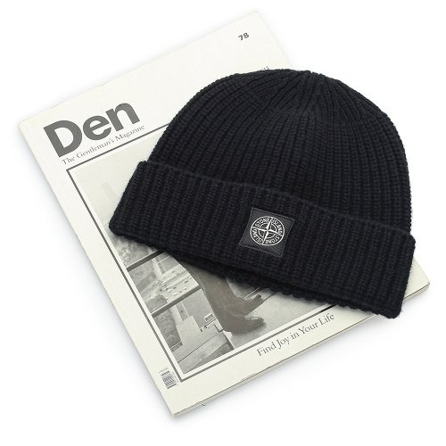 Logo patch wool beanie ( Black) 