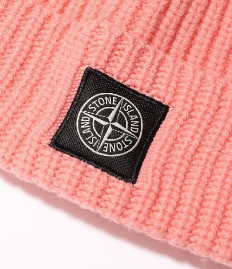 Logo patch wool beanie (pink)