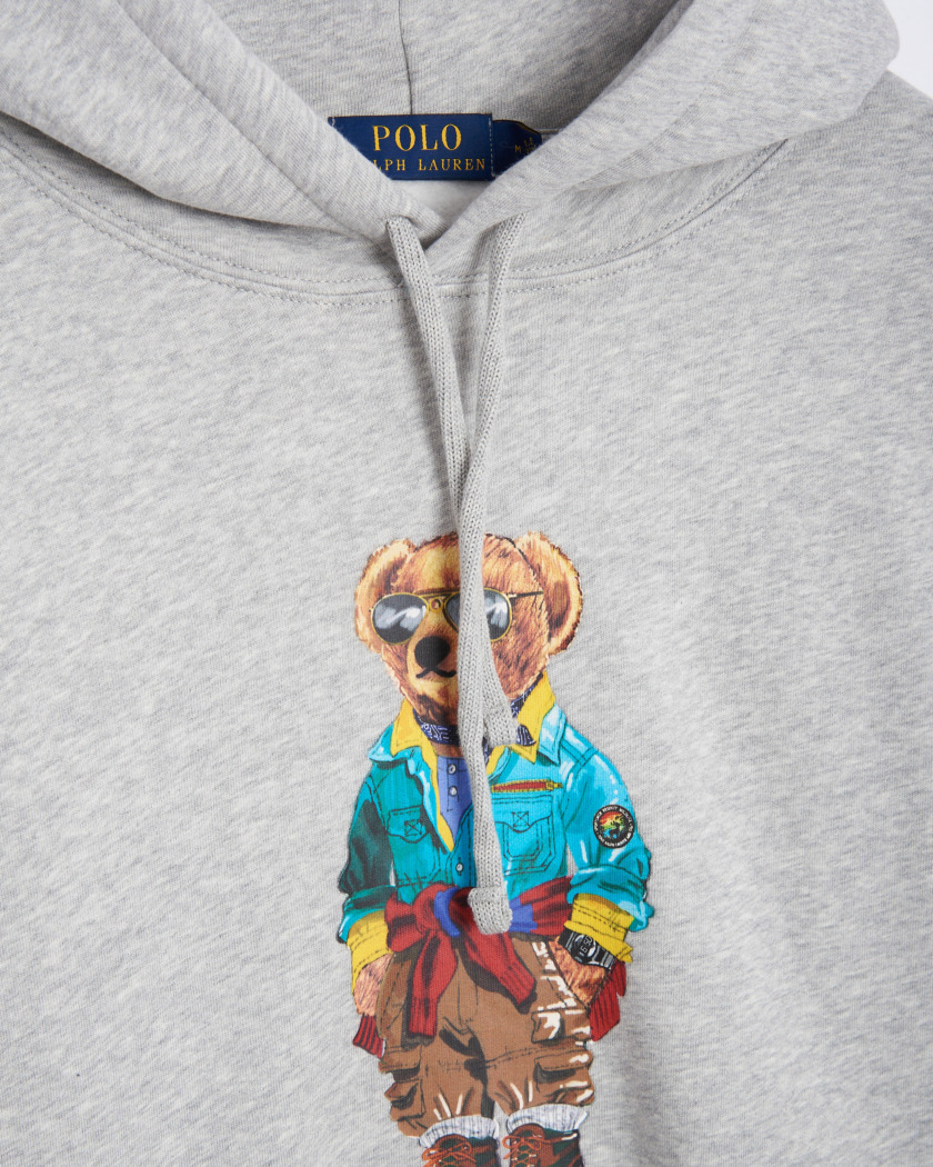 Bear Hooded Sweatshirt - Gray 