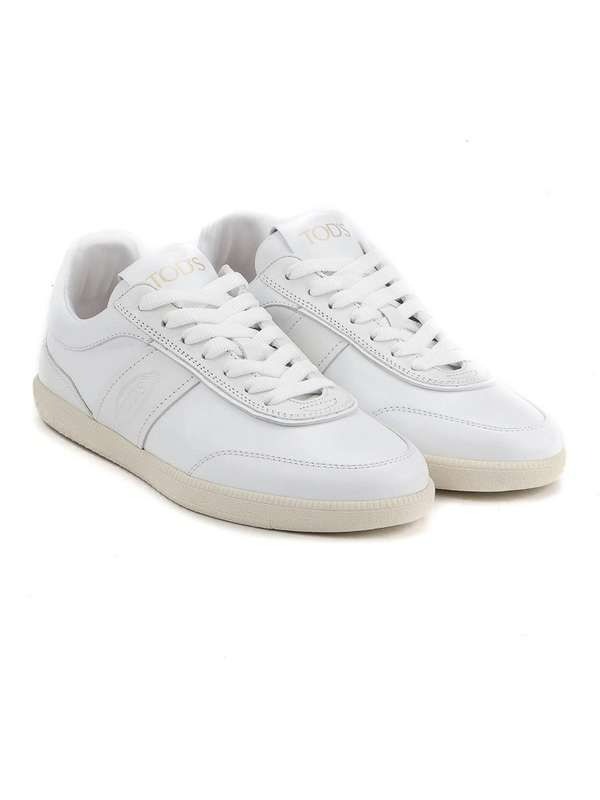 White Leather Rubber Padtap Sneakers