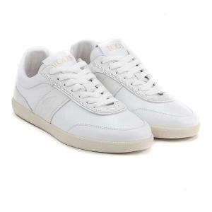 White Leather Rubber Padtap Sneakers