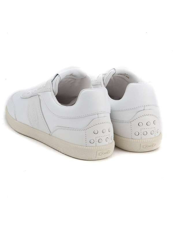 White Leather Rubber Padtap Sneakers