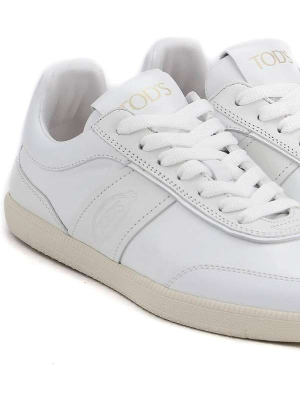 White Leather Rubber Padtap Sneakers