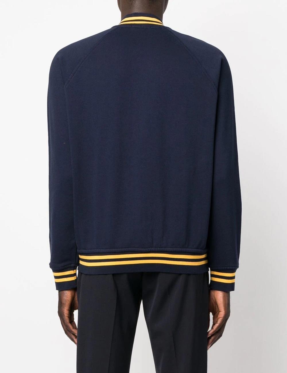 Front Button Logo Bomber Jacket 