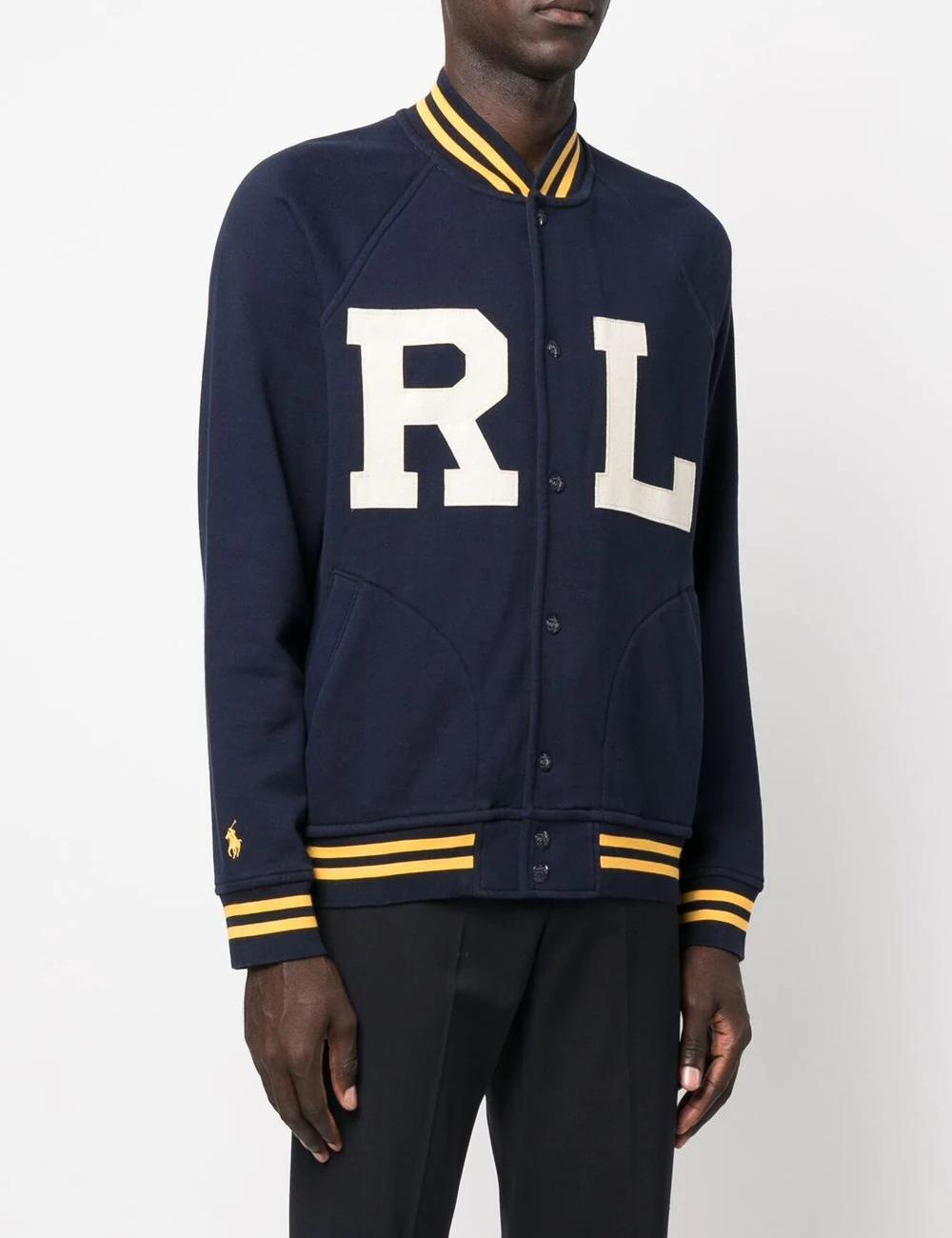 Front Button Logo Bomber Jacket 