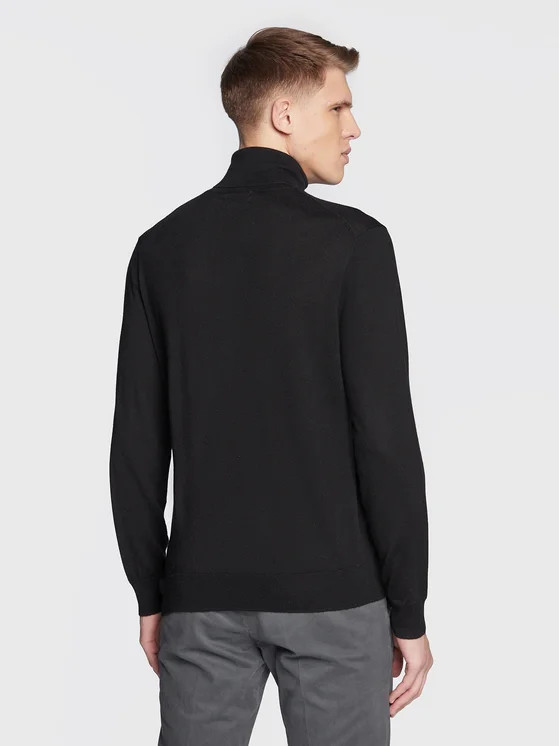 Rollkragenpullover Schwarz Regular Fit