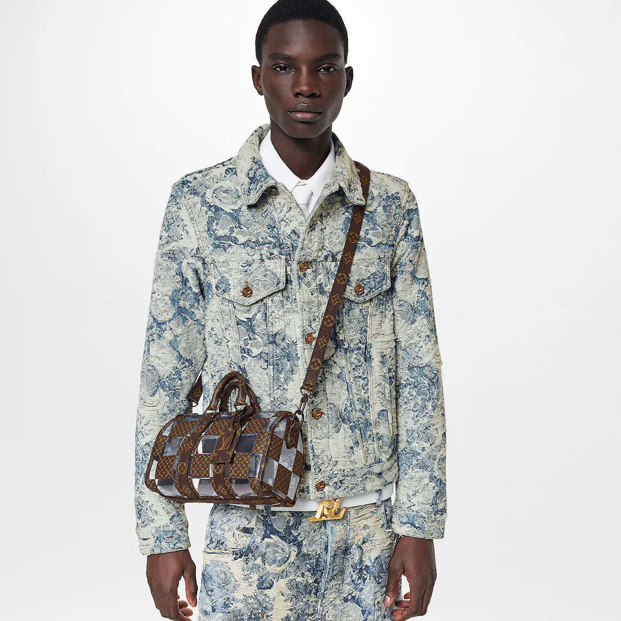 KEEPALL BANDOULIÈRE 25 “Monogram Chess”