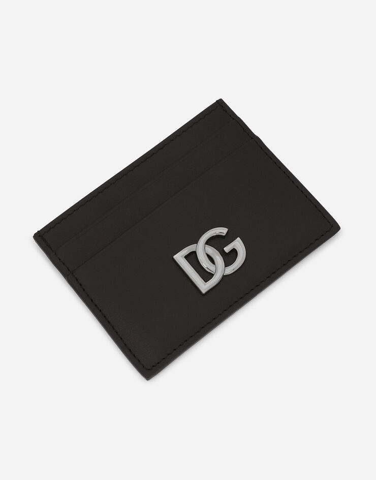 Calfskin nappa card holder with DG logo 