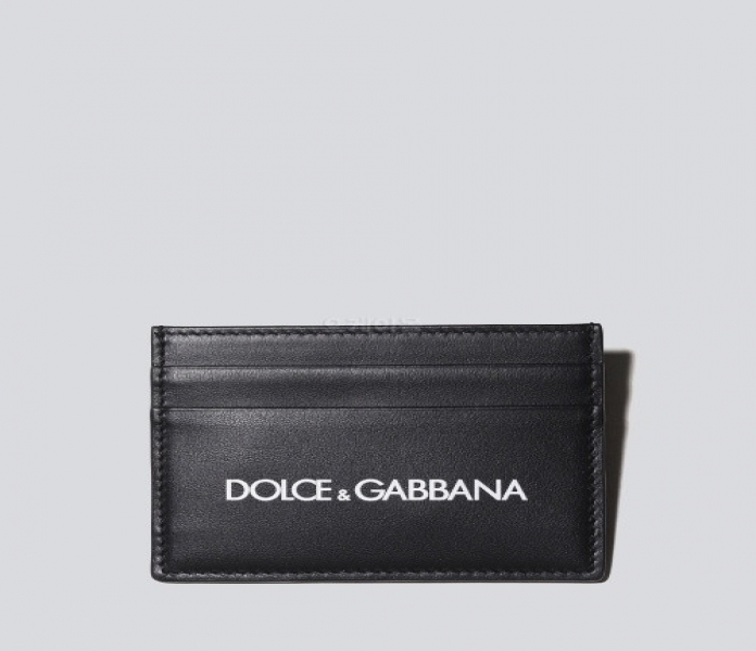 Calfskin Credit Card Holder With Printed Logo 