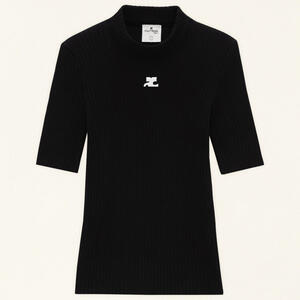 REEDITION KNIT TOP SHORT SLEEVES - Black