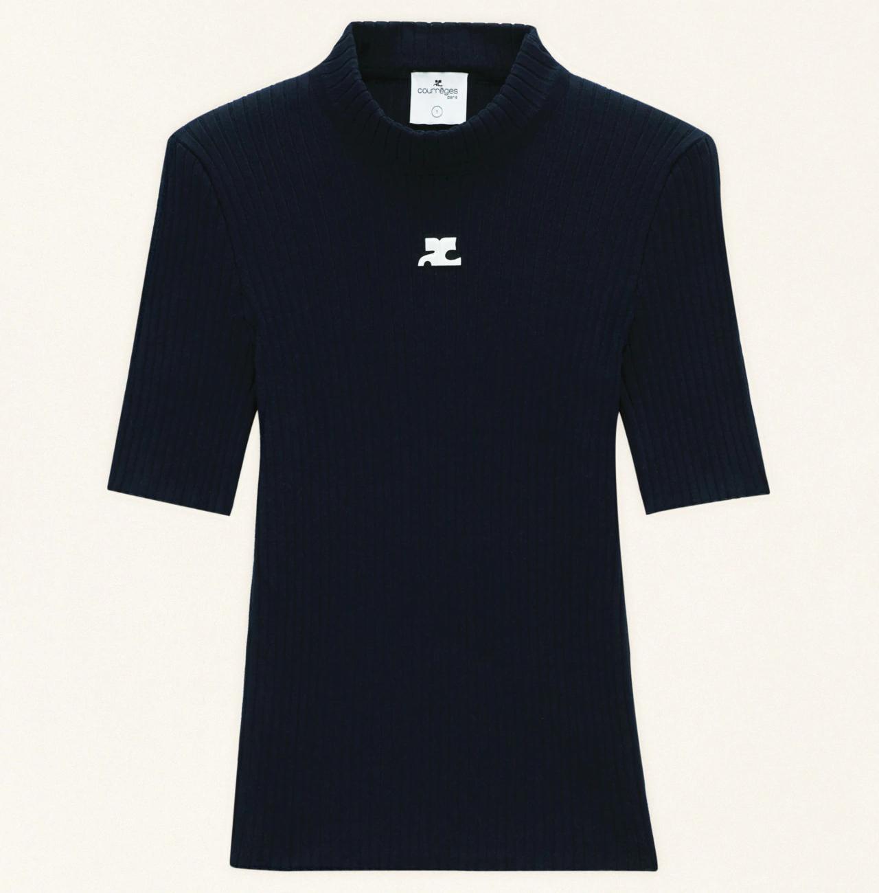 REEDITION KNIT TOP SHORT SLEEVES - Navy