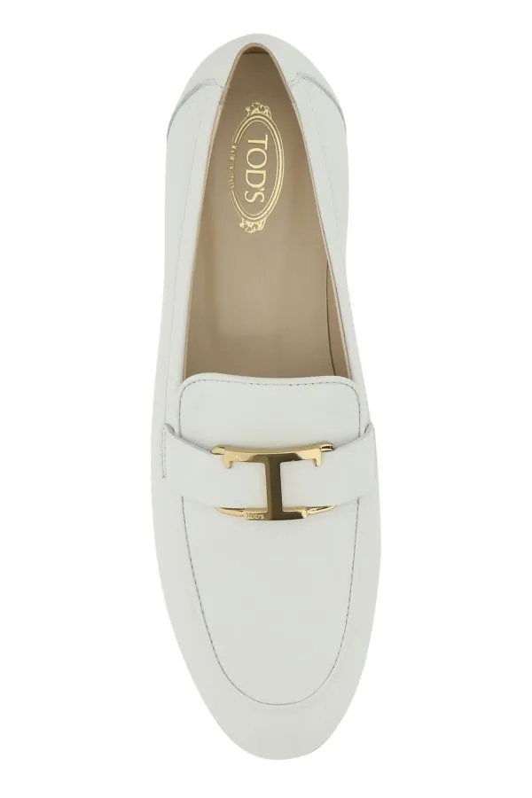 Ivory leather loafers
