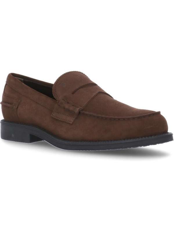 TOD`S Suede Penny Loafer Brown