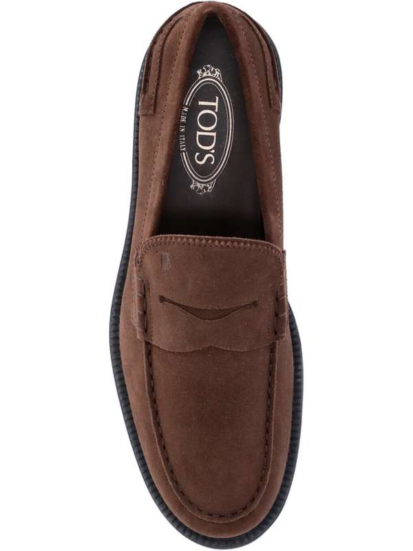 TOD`S Suede Penny Loafer Brown