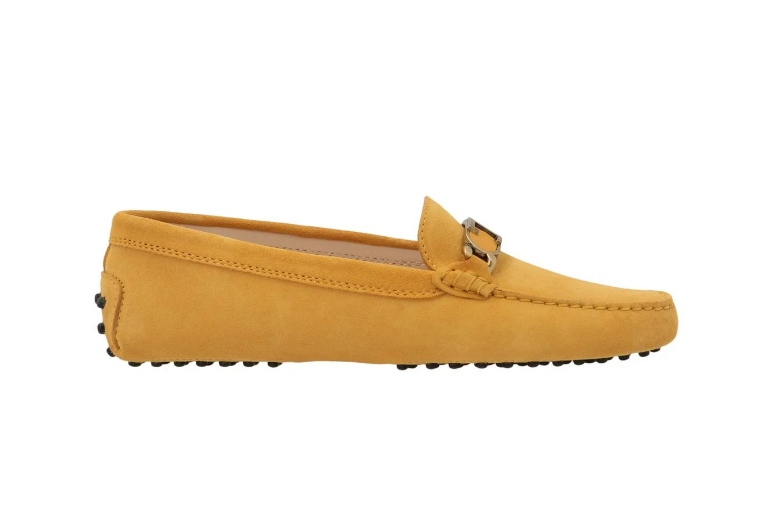Tod's Gommino Suede Driving Shoes Yellow