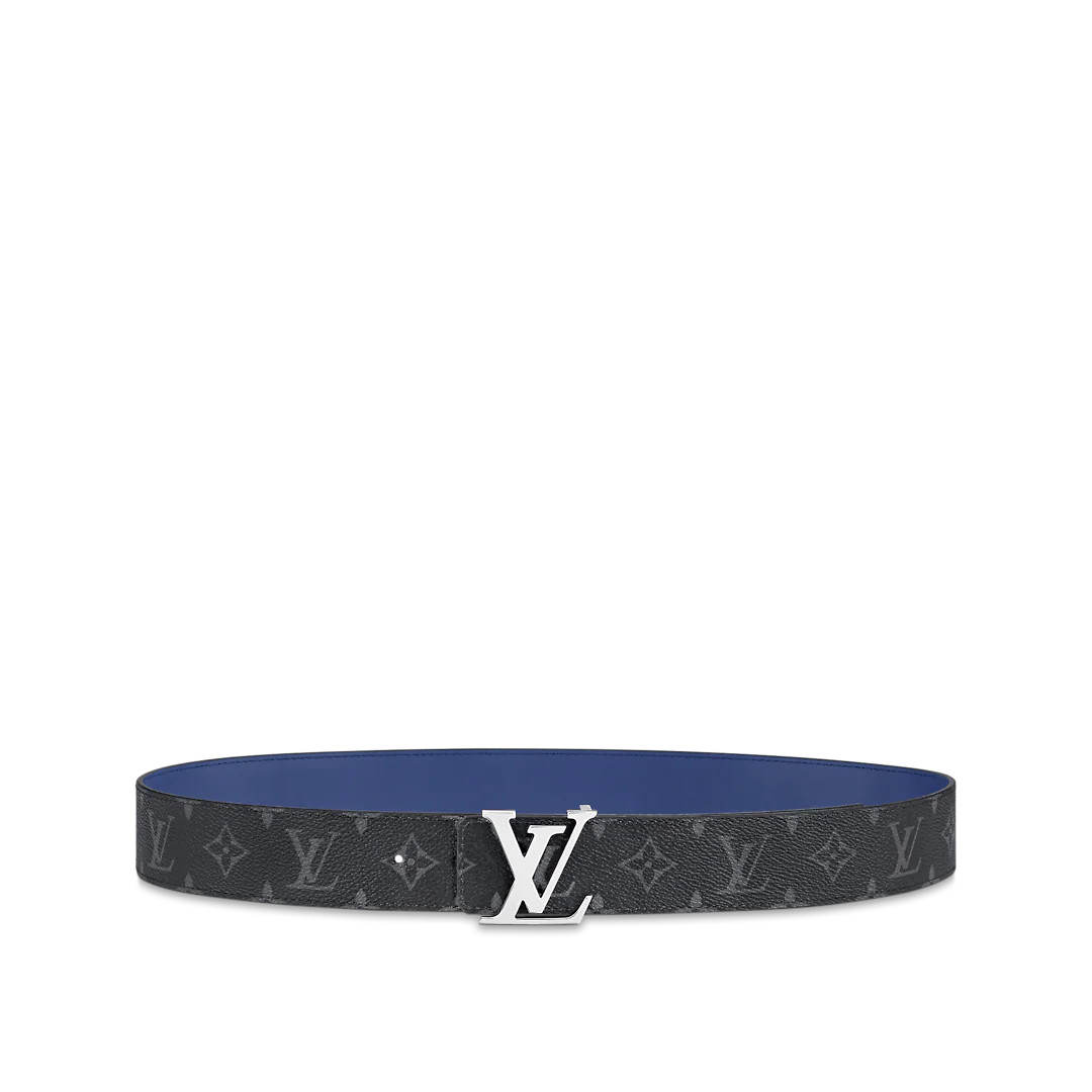 LV INITIALS 40MM REVERSIBLE BELT - Blue