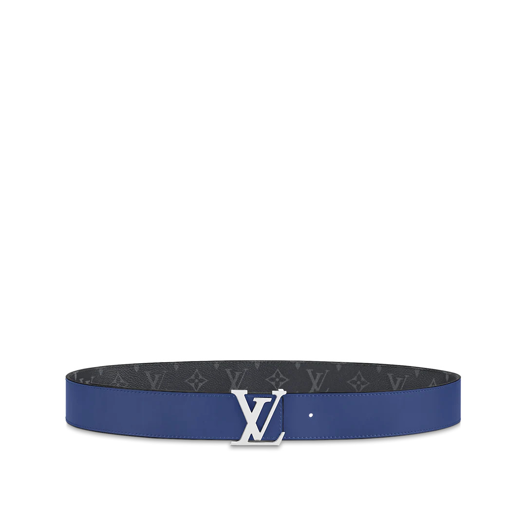 LV INITIALS 40MM REVERSIBLE BELT - Blue