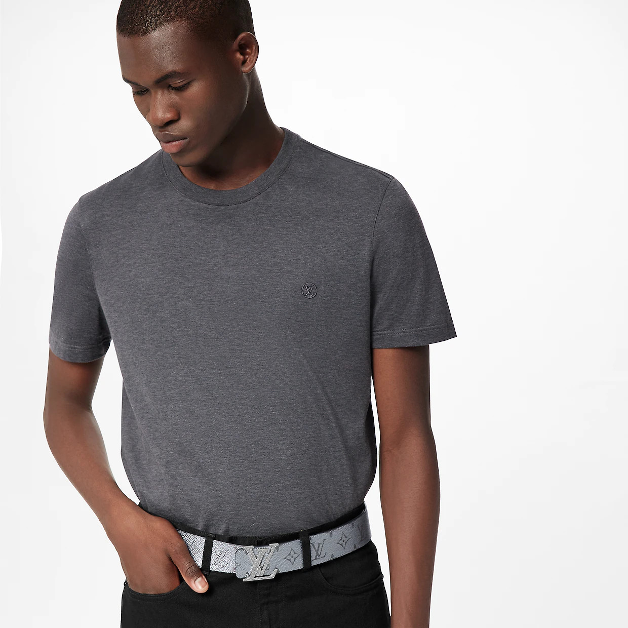 LV INITIALS 40MM REVERSIBLE BELT - Silver