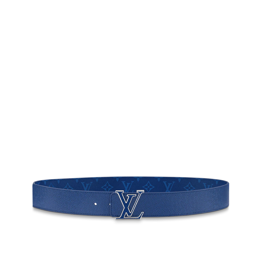 LV INITIALES 40MM REVERSIBLE BELT - Blue