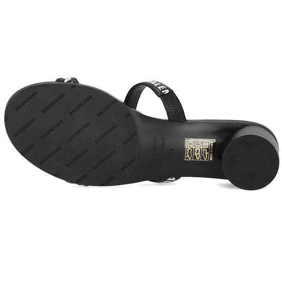 Logo Round Slippers Sandals 'Black'