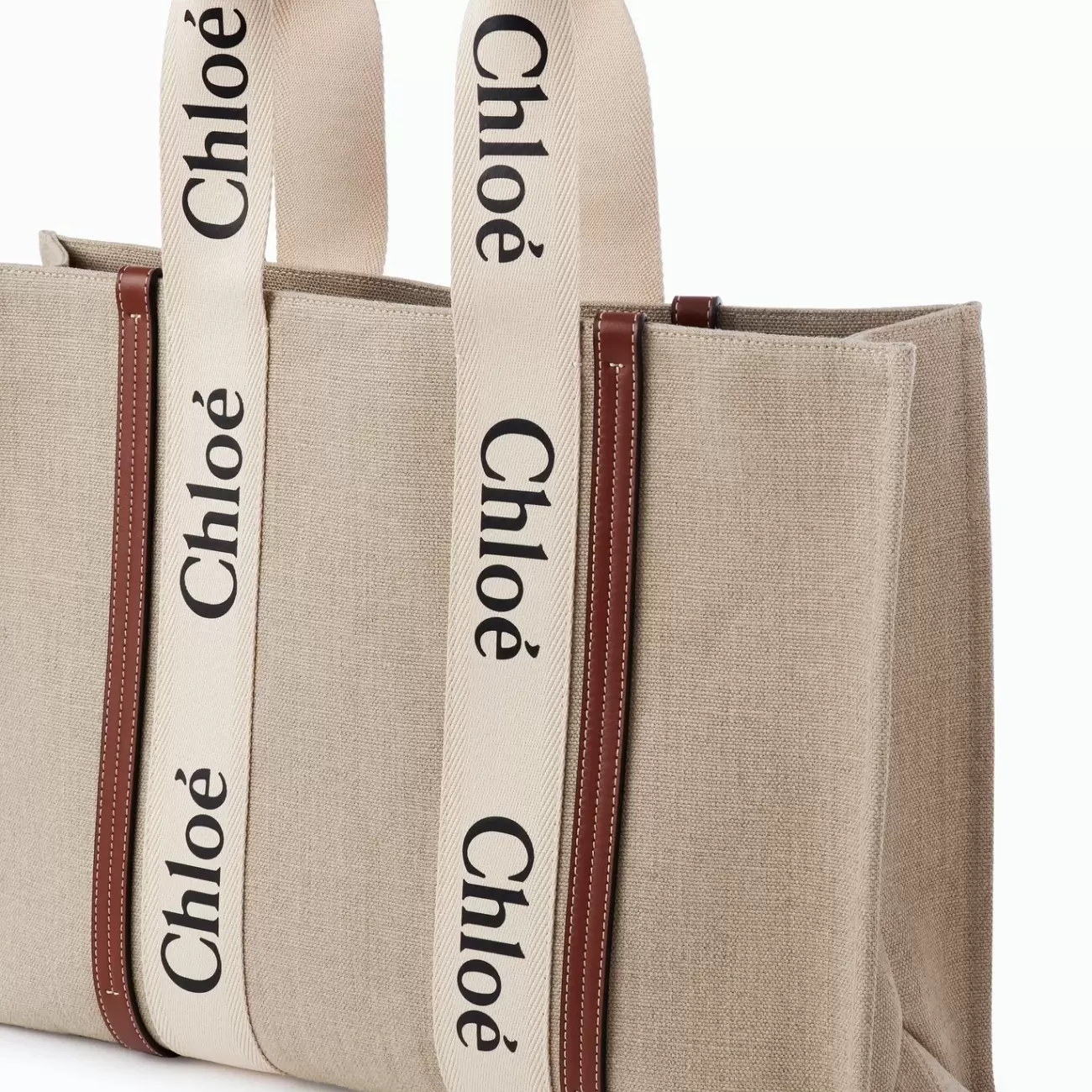 large woody tote bag beige