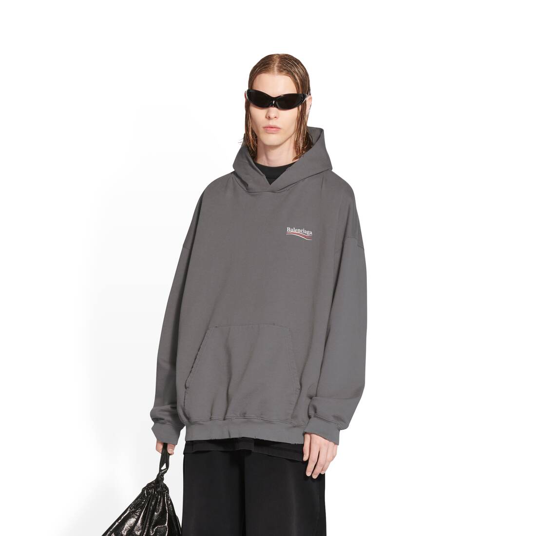 MEN'S POLITICAL CAMPAIGN HOODIE LARGE FIT IN GREY