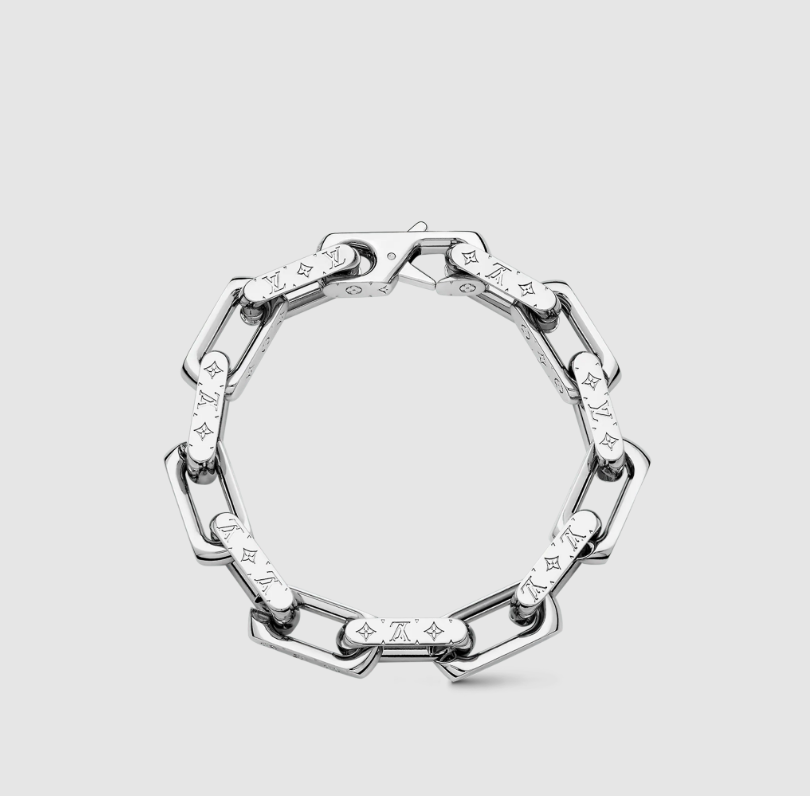 Louis Vuitton Monogram Chain Bracelet Silver