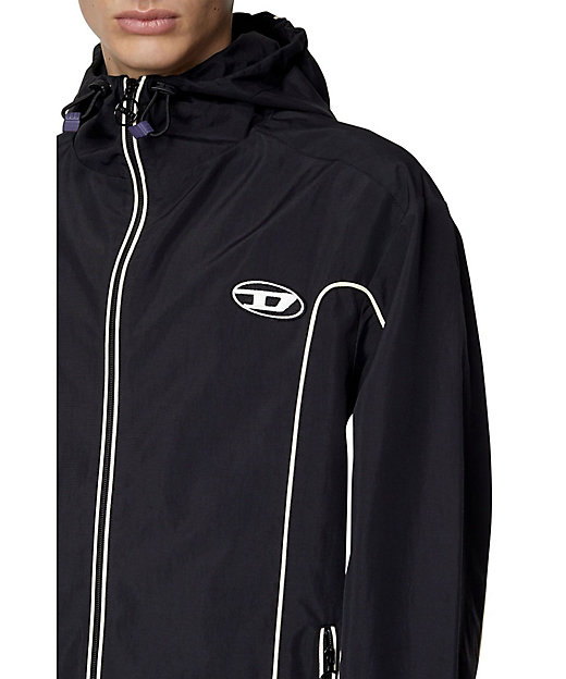 Diesel J-Hives Windbreaker with Contrast Piping Black