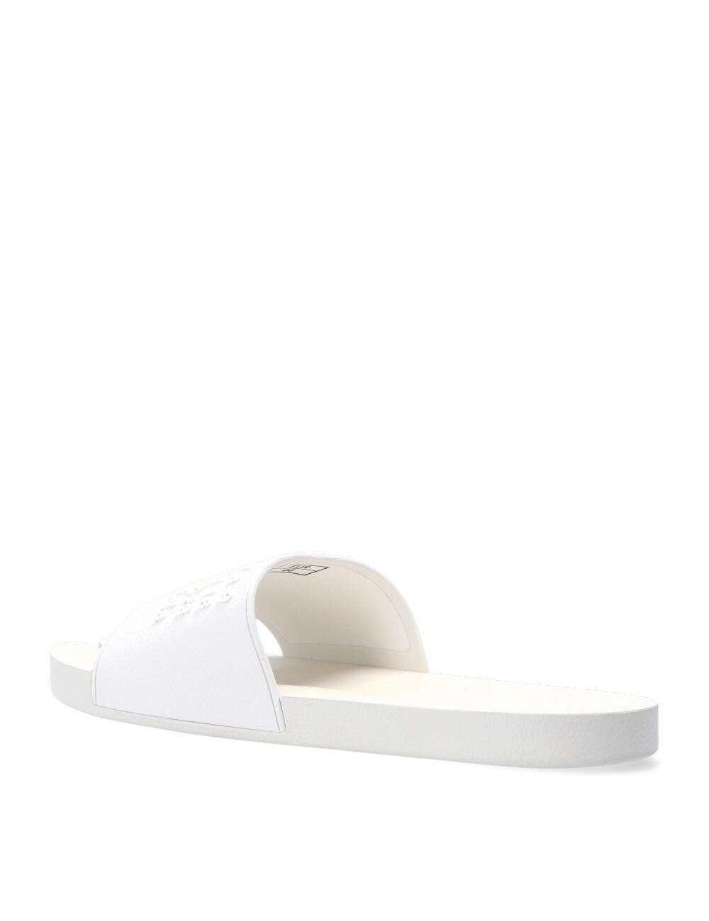 LOGO EMBOSSED TABI SLIDERS WHITE IN WHITE