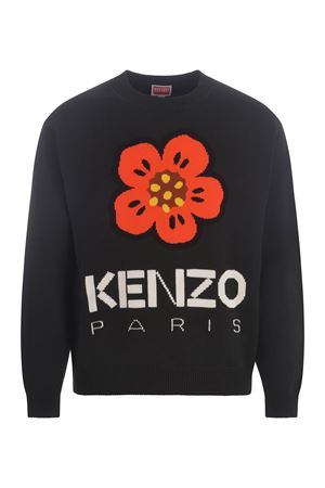  COTTON PULLOVER WITH BOKE FLOWER LOGO INTARSIA