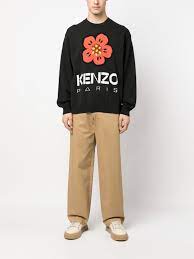  COTTON PULLOVER WITH BOKE FLOWER LOGO INTARSIA