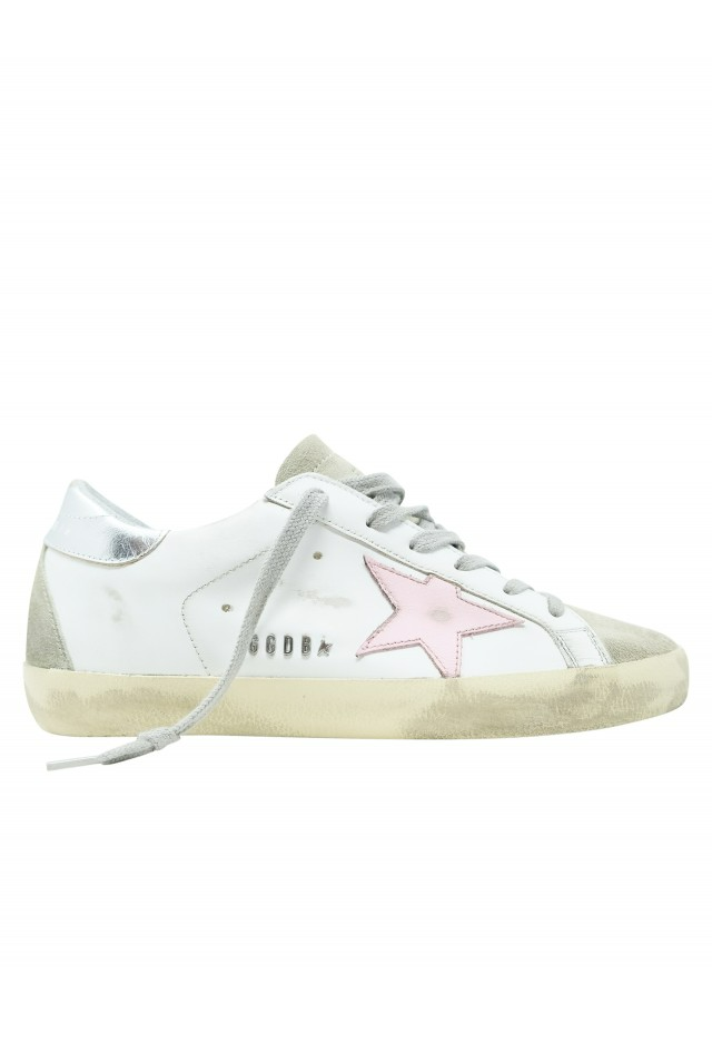 GOLDEN GOOSE WHITE LEATHER SUPERSTAR SNEAKERS