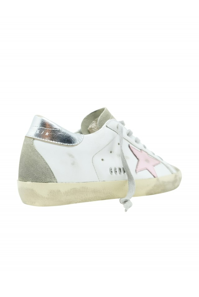 GOLDEN GOOSE WHITE LEATHER SUPERSTAR SNEAKERS