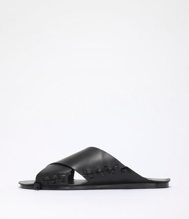 Leather Slides - Black