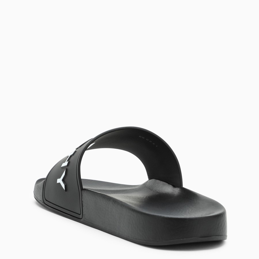 Black Slide slippers with logo