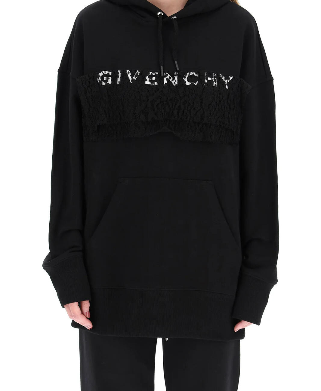 Givenchy Lace Patch Brushed Logo Hoodie