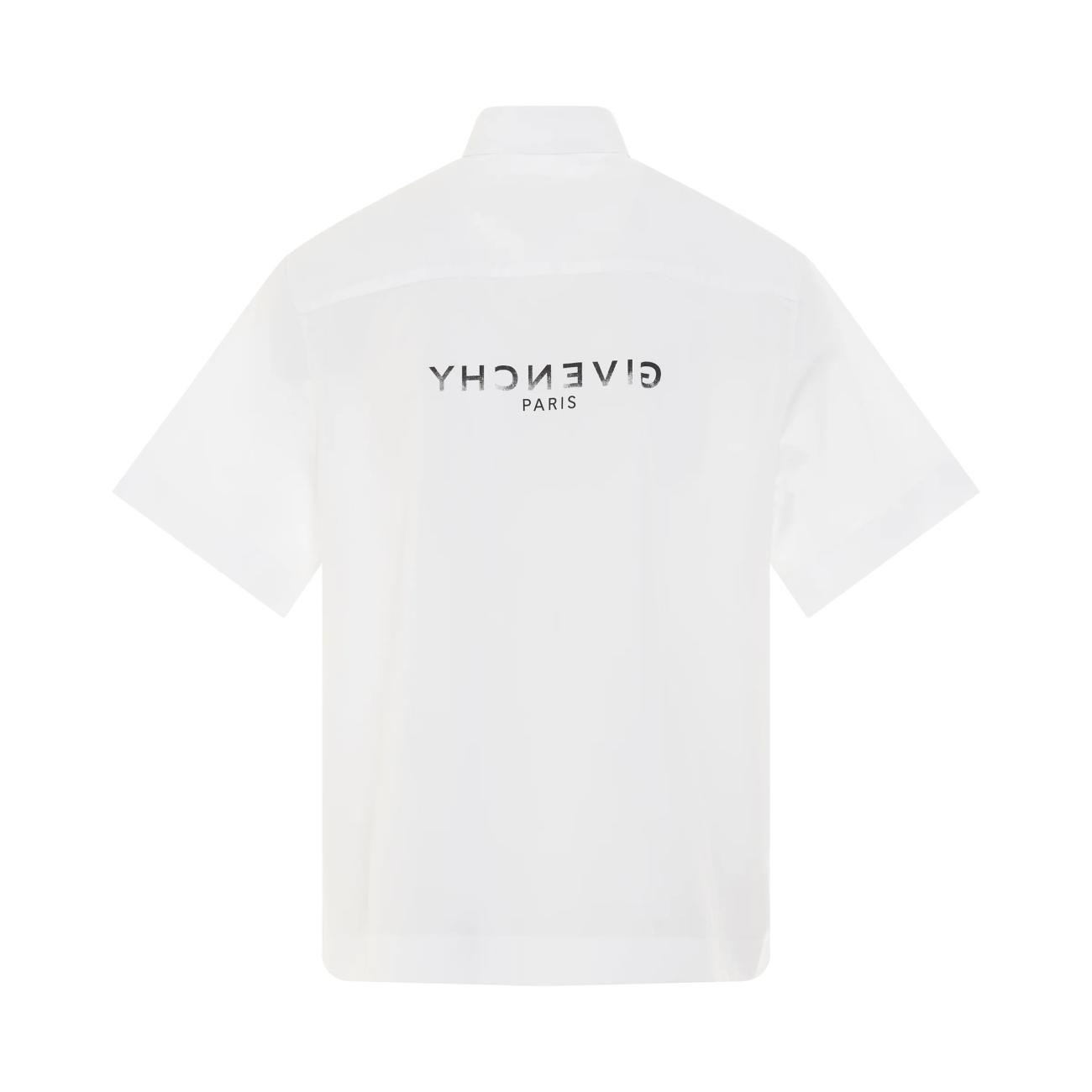 Reverse Logo Short Sleeve Shirts in White