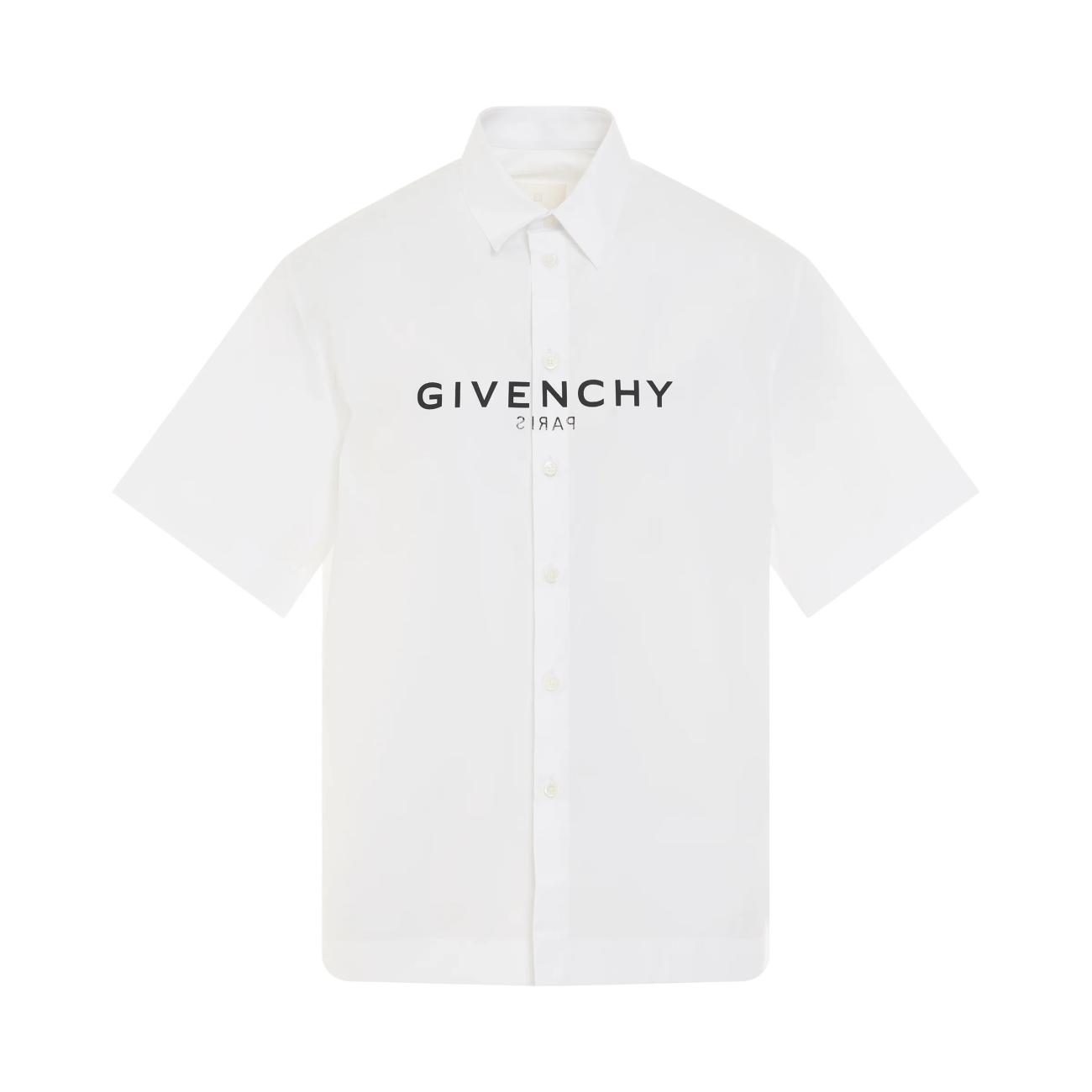 Reverse Logo Short Sleeve Shirts in White
