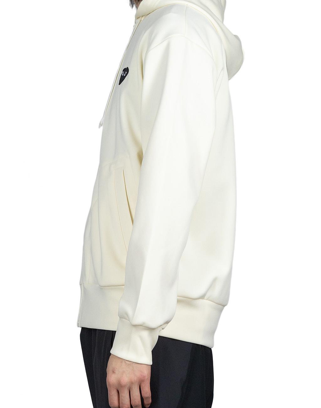 BLACK HEART FULL ZIP HOODIE - IVORY