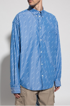 All Over Stripe Logo Oversize Shirt 