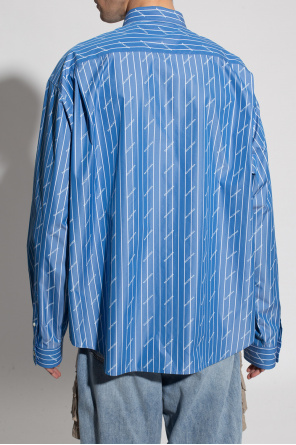 All Over Stripe Logo Oversize Shirt 