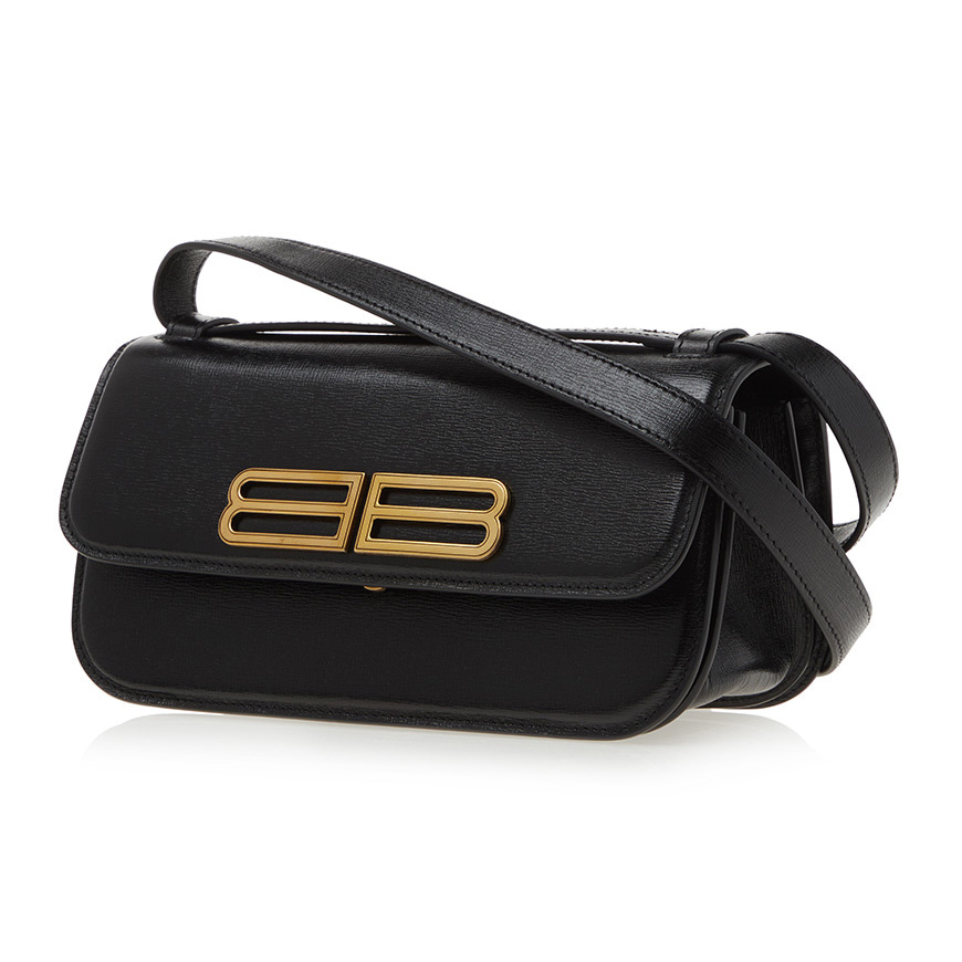 Balenciaga Monogram Gossip Shoulder Bag Black