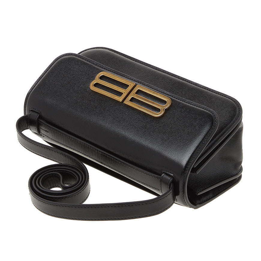 Balenciaga Monogram Gossip Shoulder Bag Black