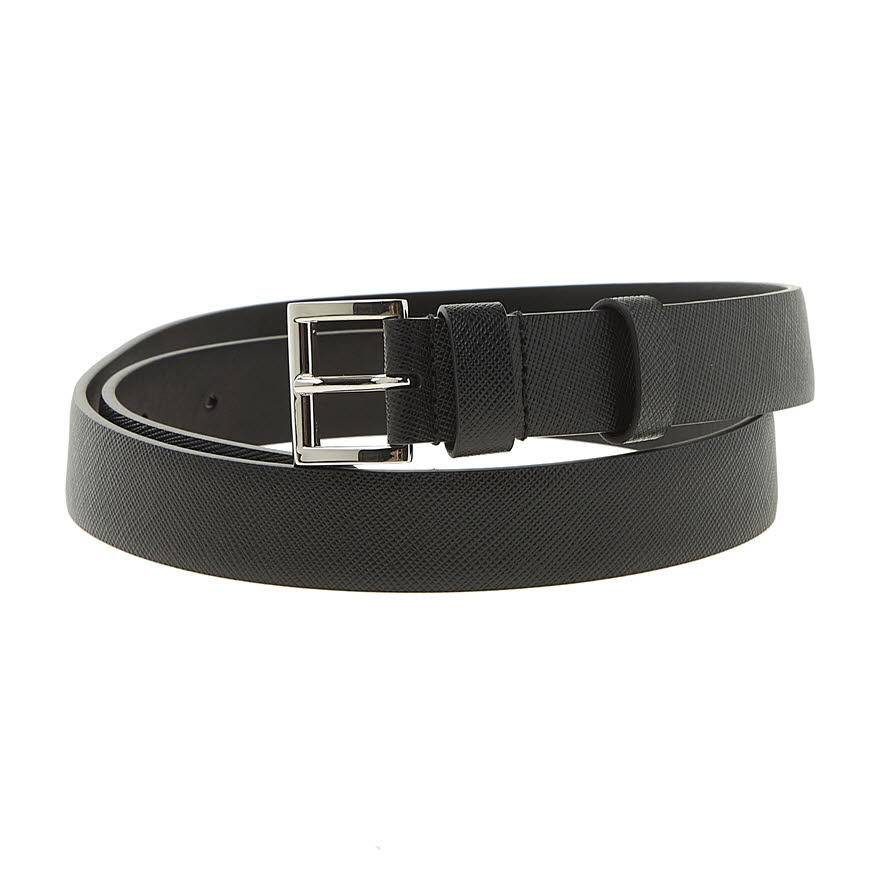 Nylon Pouch Saffiano Leather Belt